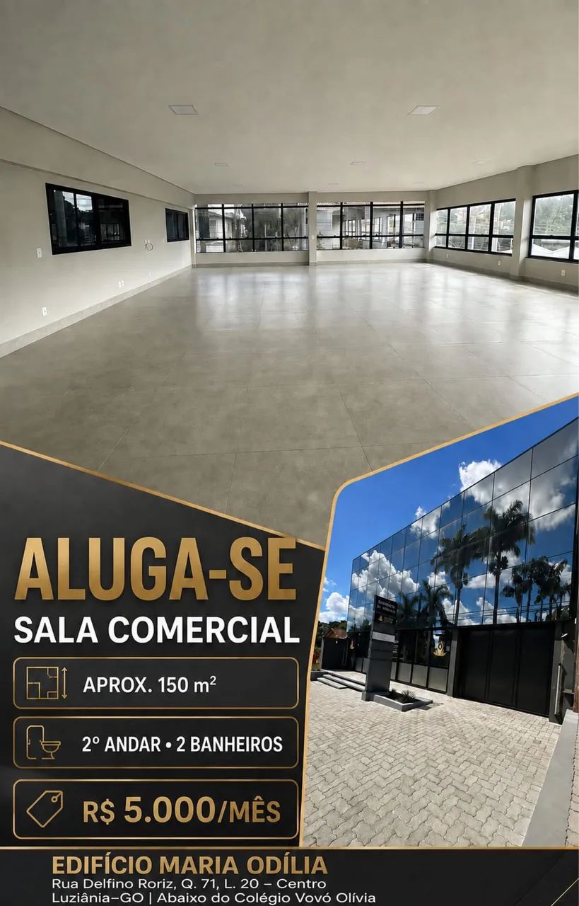 Aluga-se sala comercial - Centro de Luziânia-GO