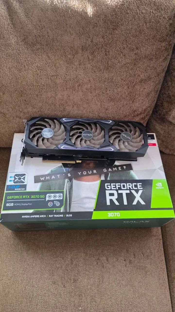 RTX 3070 GPU Placa de vídeo Galax 3 fans - Foto 2
