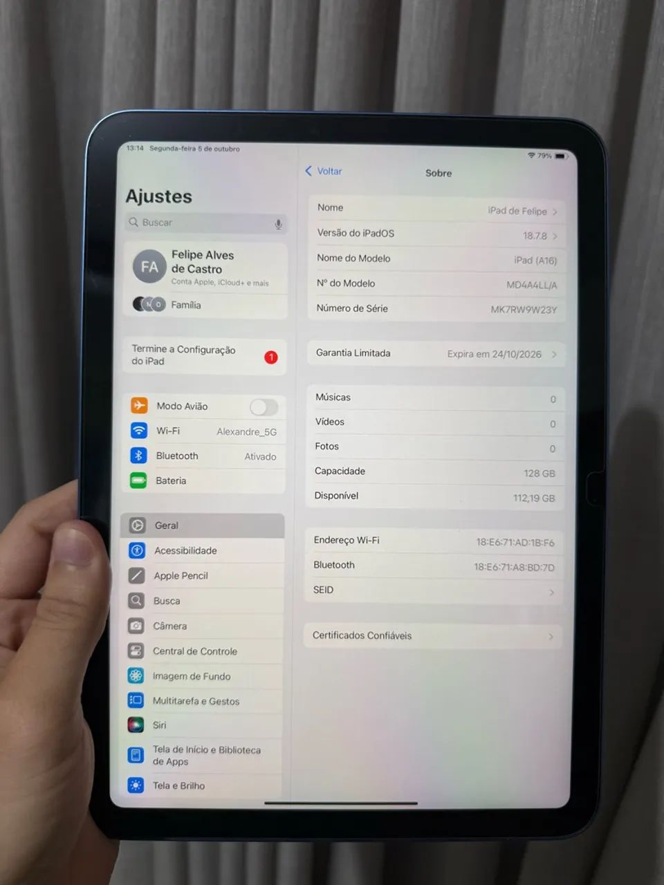 IPAD 11 (A16) AZUL 128GB - FAÇO OLX PAY - Foto 4