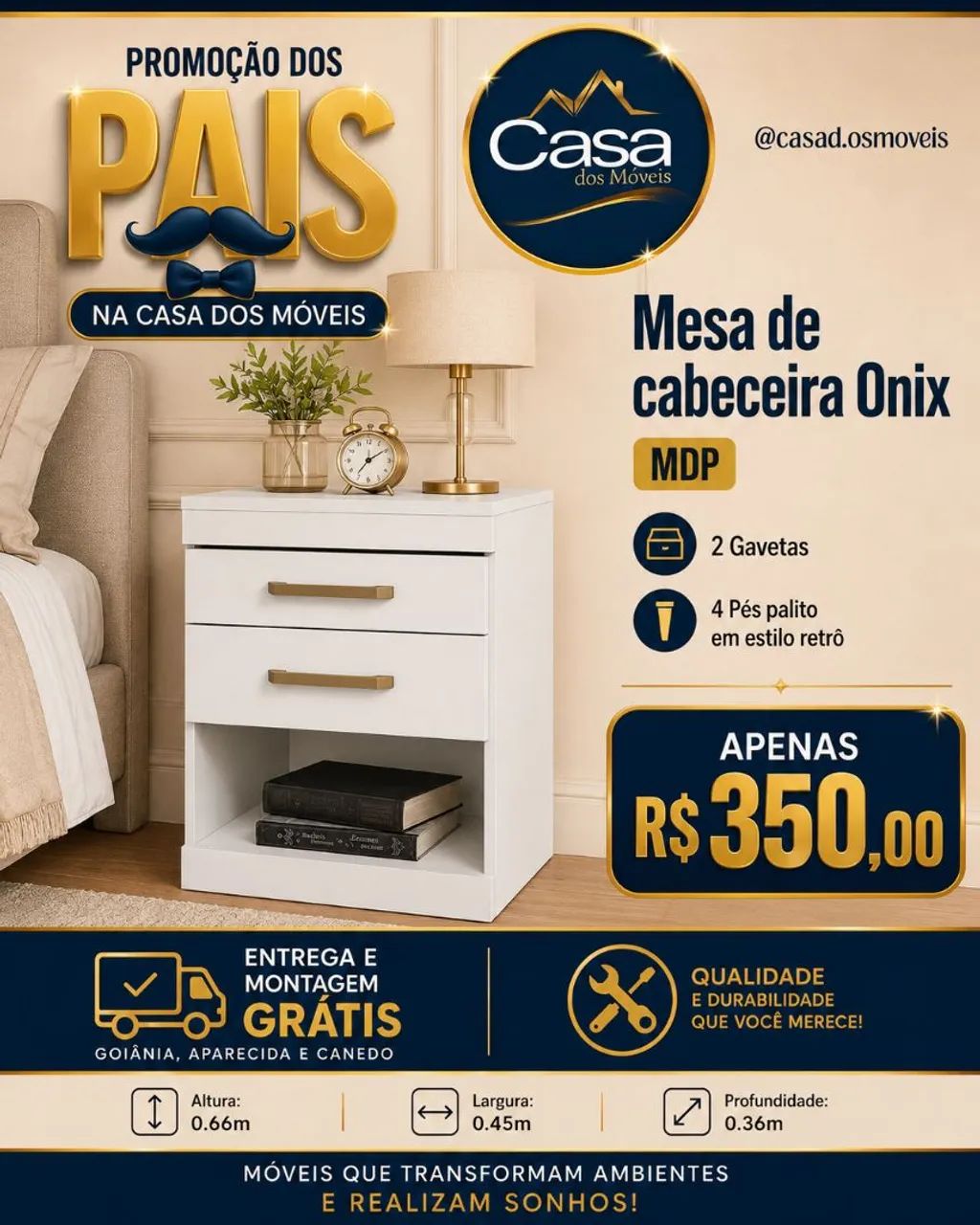 Mesa de cabeceira Branco
