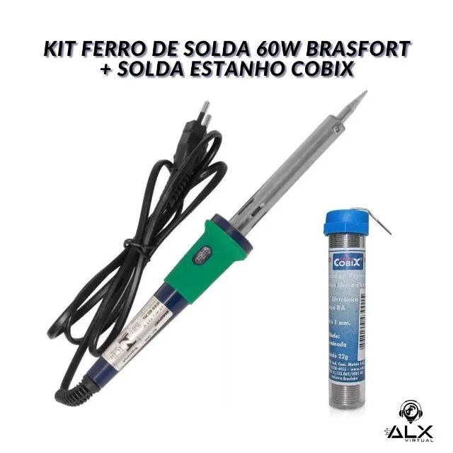 Kit Ferro de Solda 60w 127v + Solda Estanho Tubinho 22g *ENTREGA GRÁTIS*