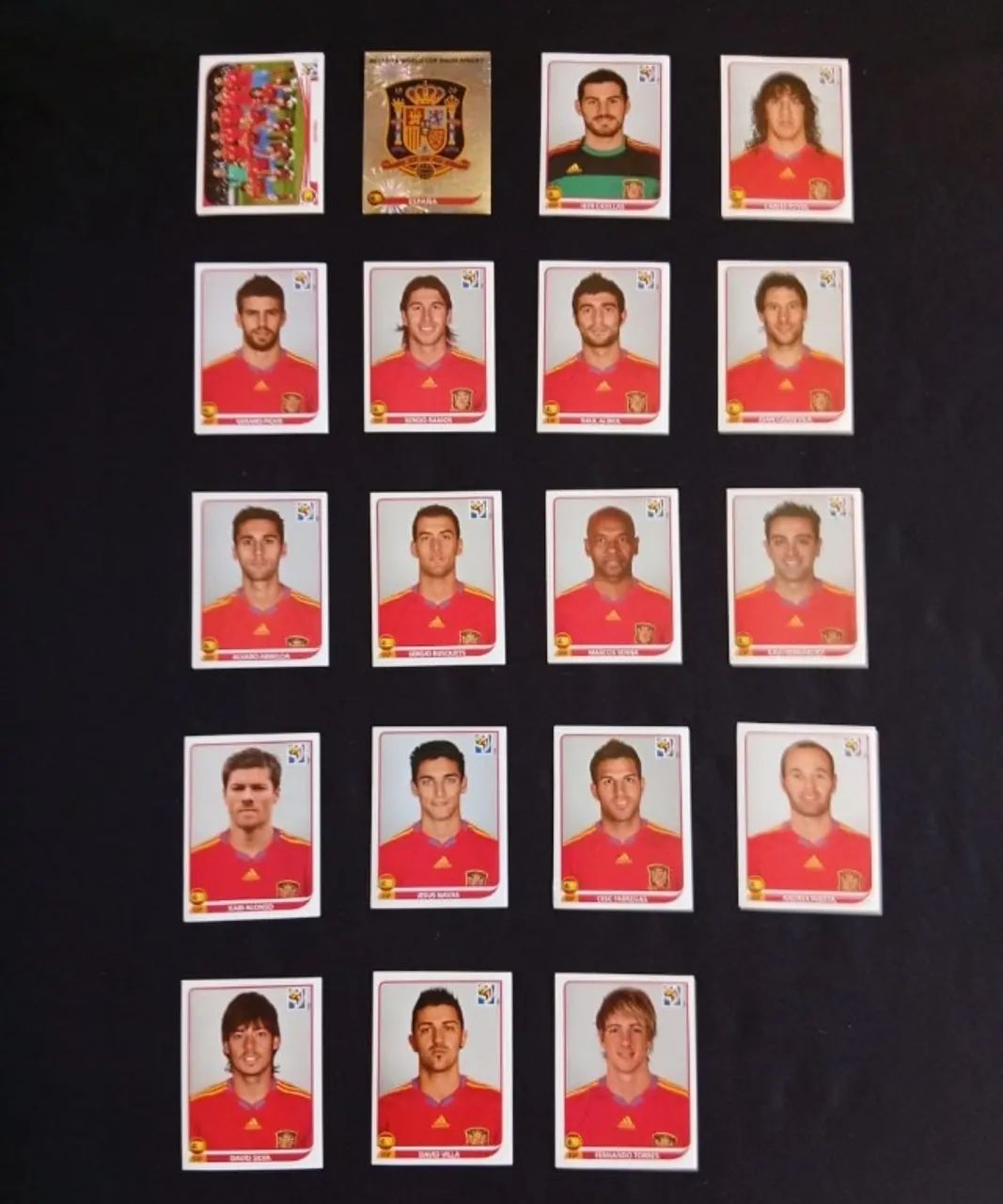 Figurinhas Espanha campeã da Copa 2010