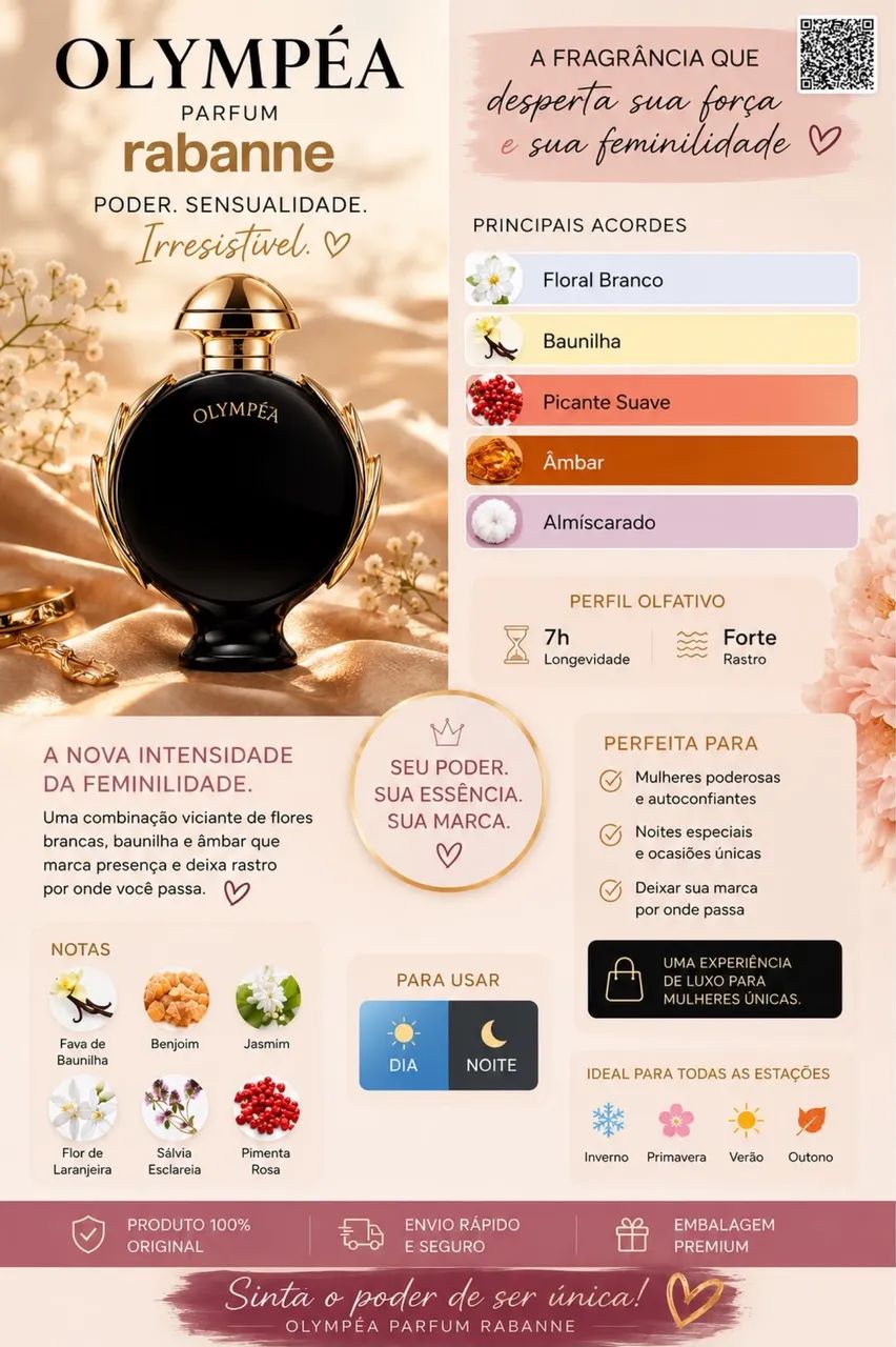 Olympéa Paco Rabanne  Parfum 50ml Lacrado Original - Foto 3