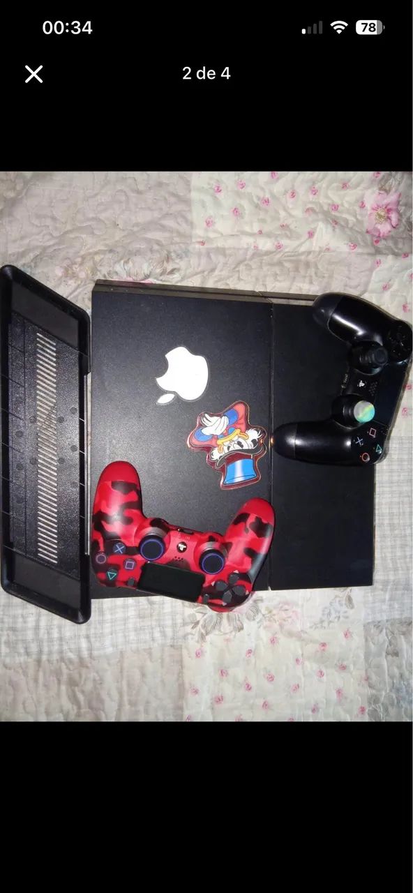 Vendo PS4 com 2 controles com vários jogos em mídia digital, 2TB de memória interna. - Foto 3