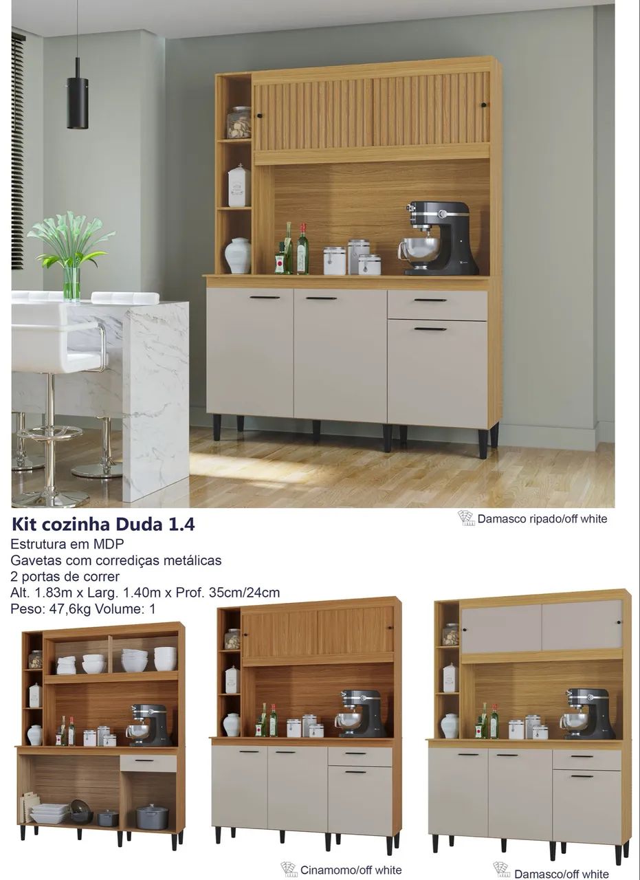 Armário de cozinha Duda 1,40m