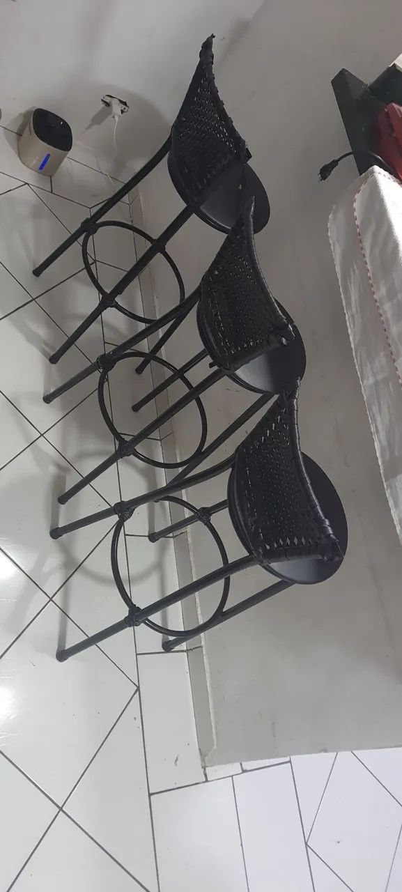 Conjunto Banquetas de ferro com assento novos extra. - Foto 2