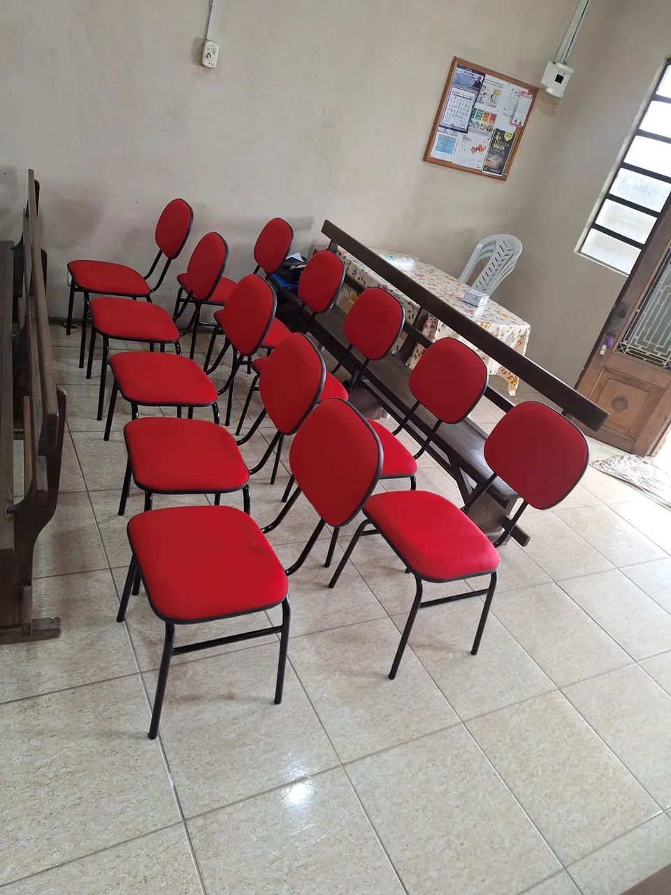 CADEIRA FIXA IGREJA , ESCRITORIO - FABRICAÇÃO PROPRIA - 95 ?