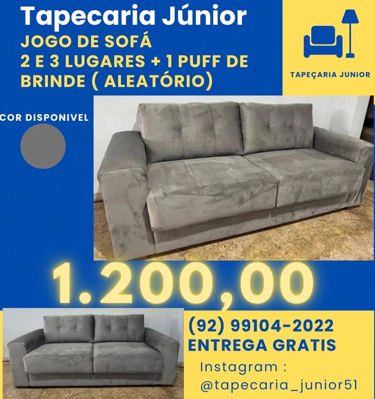 Sofás novos a pronta entrega. 450,00 puff e entrega grátis  - Foto 4