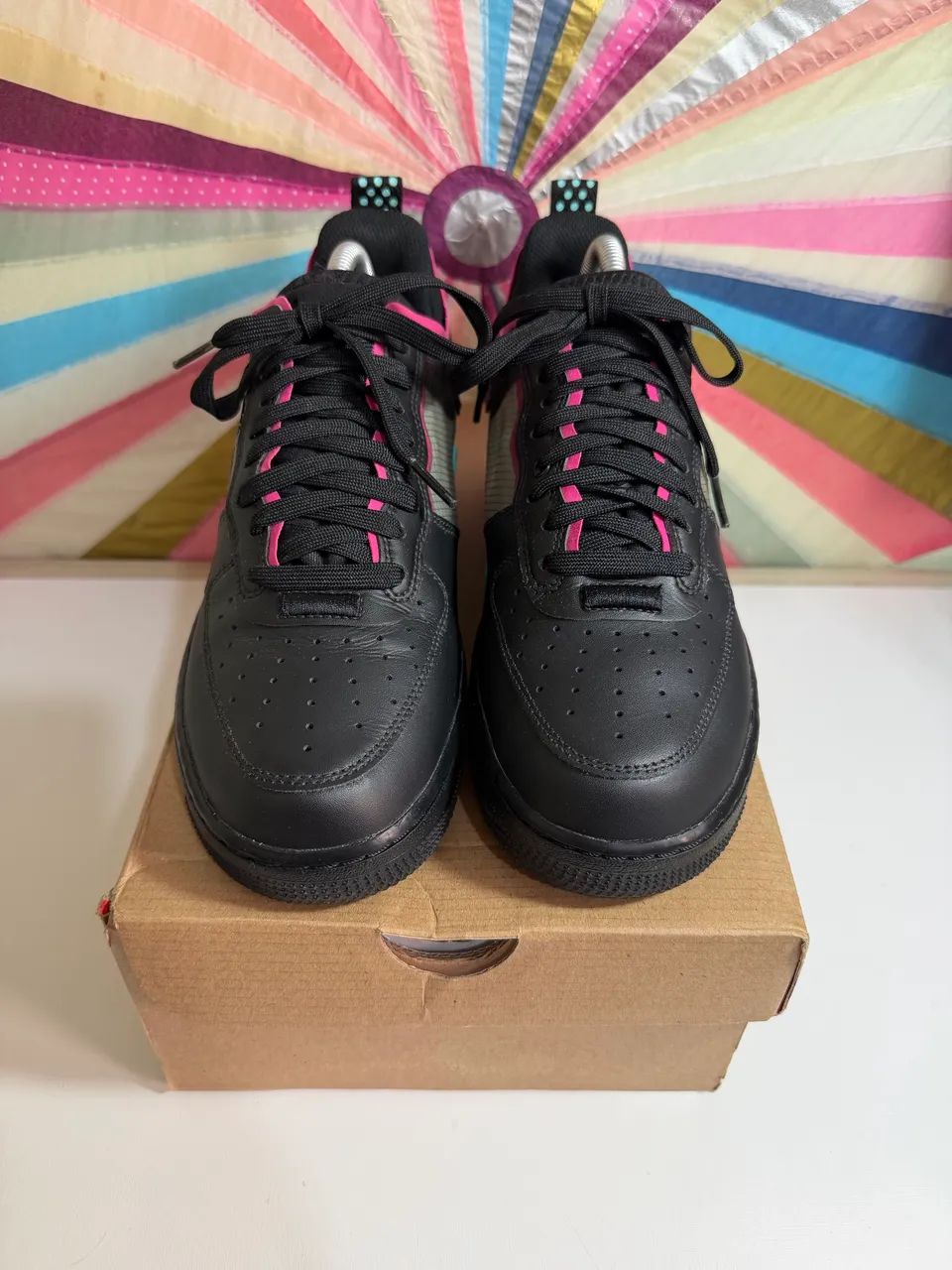 Nike Air Force 1 React Black Team Orange Pink Prime - Foto 2