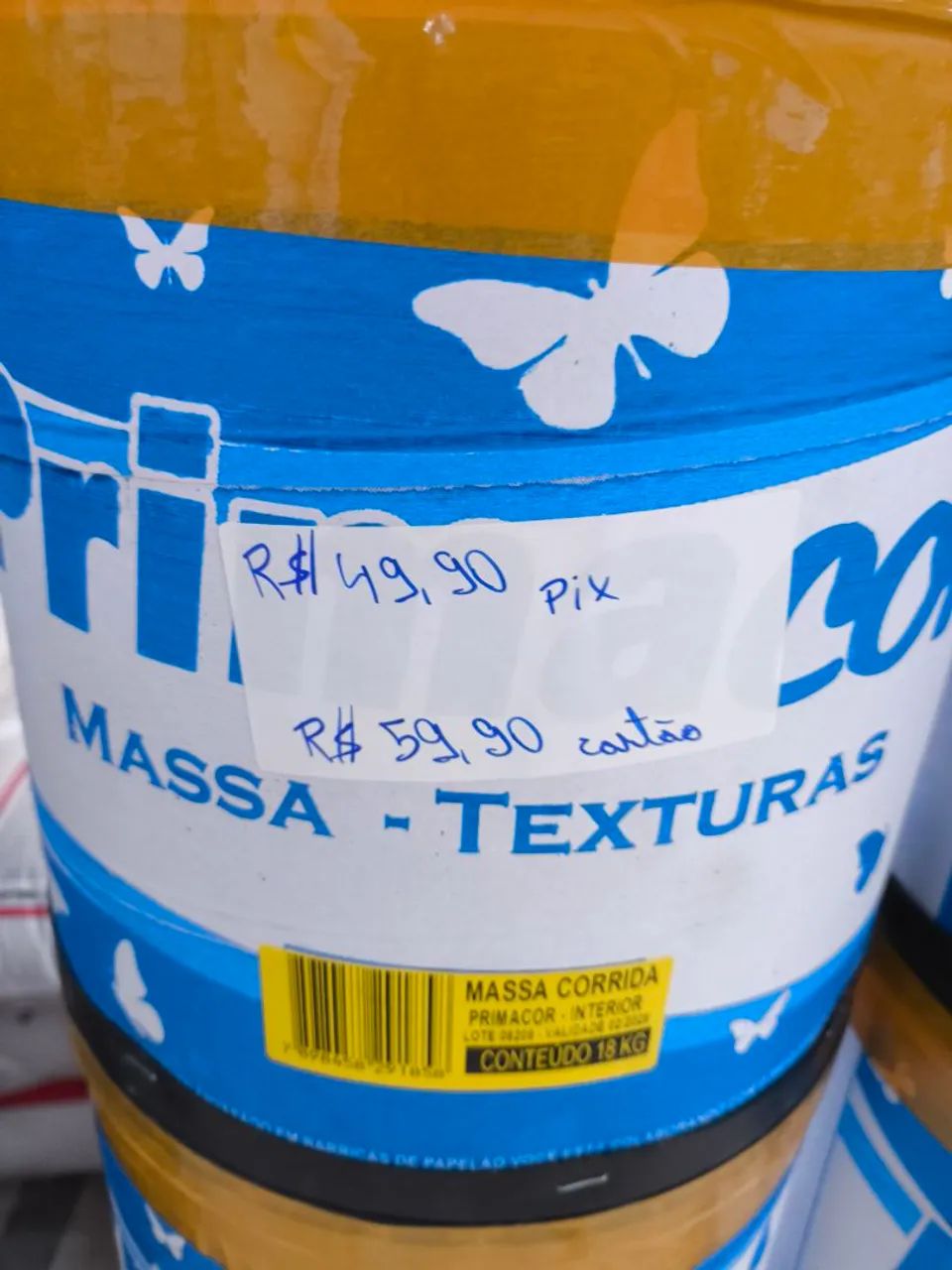 Massa Corrida 18kgs R$49,90un Pix 