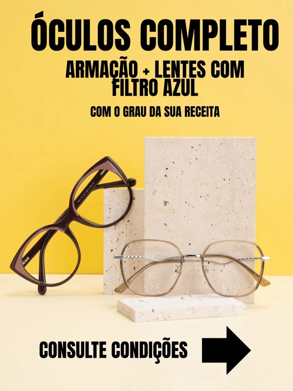 Armação Óculos + Lente com Grau