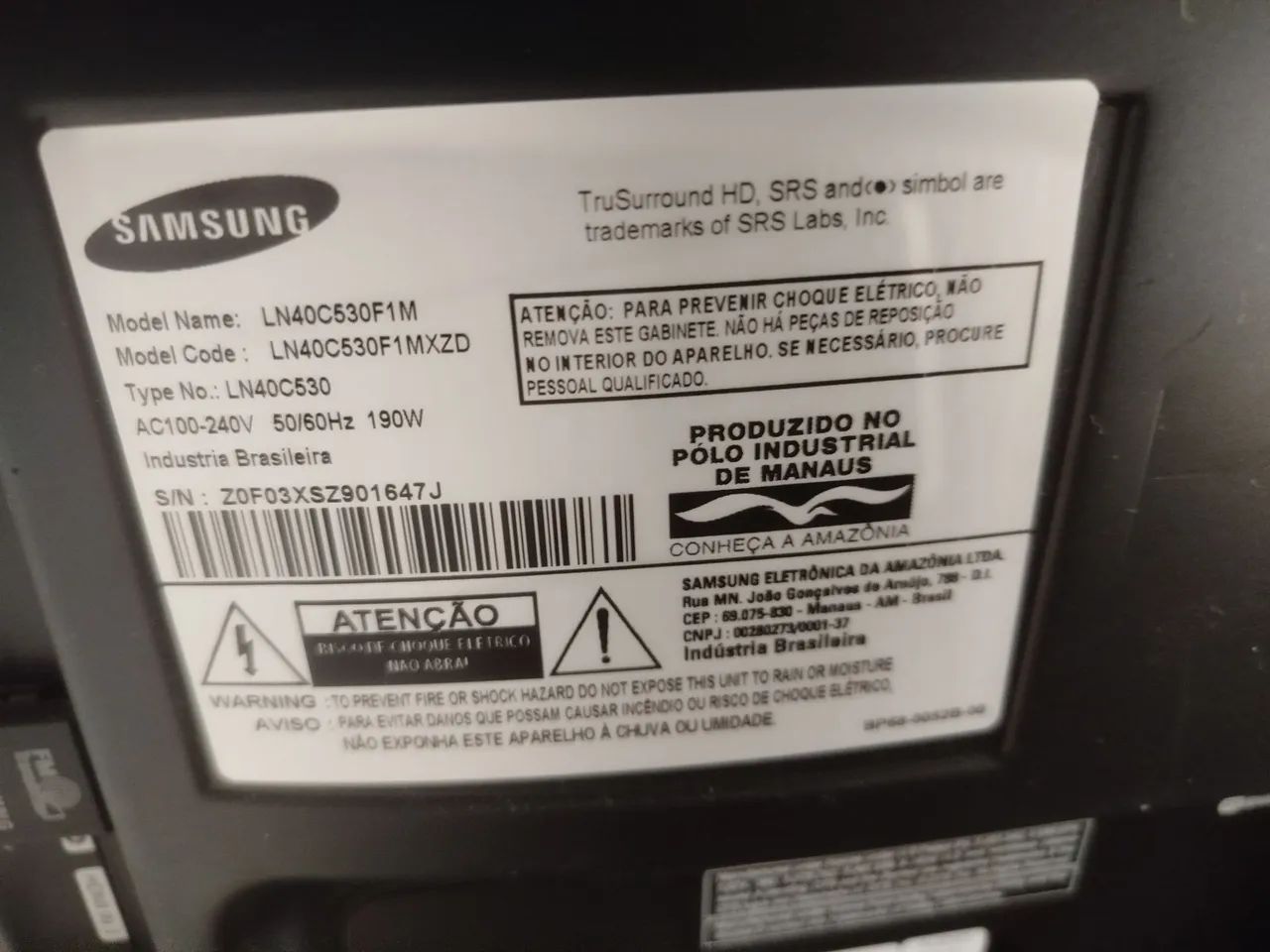 Tv Samsung 40 polegadas lcd com defeito  - Foto 3
