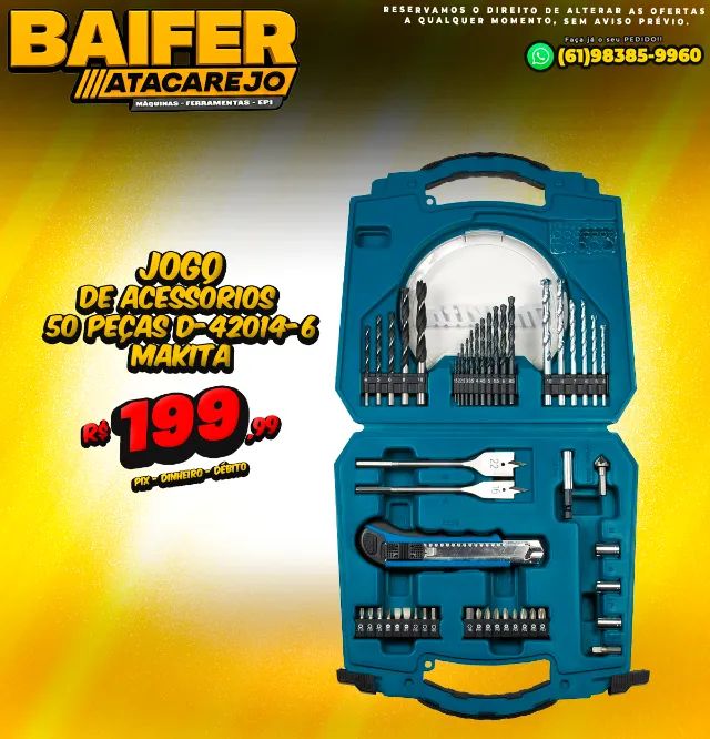 Jogo de Acessórios 50 Peças D-42014-6 Makita