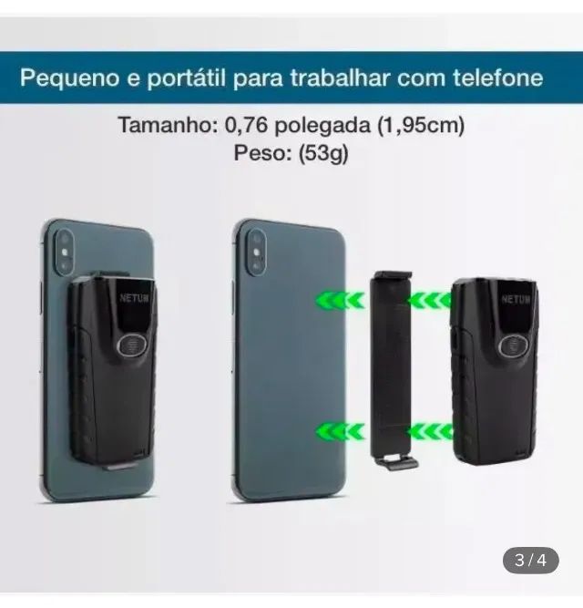 Leitor Código De Barras Scanner Qr Code 2D Bolso Netum E800 - Foto 2