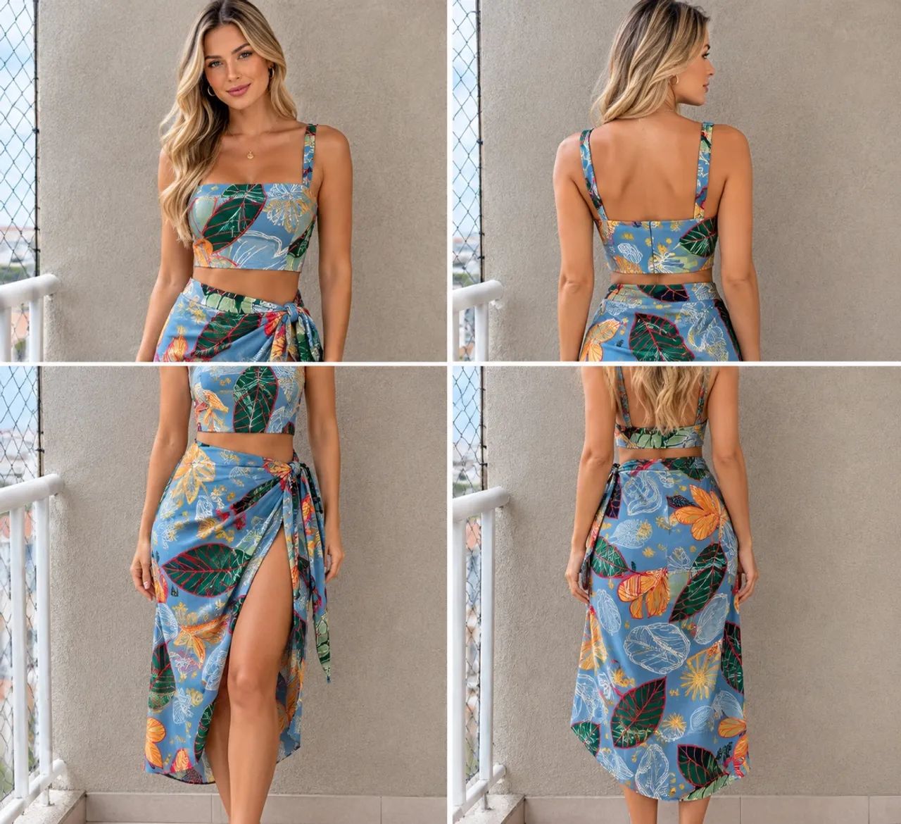 Conjunto saia e croped