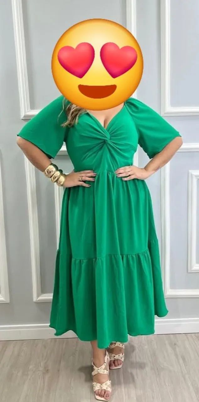 Vestido plus size verde