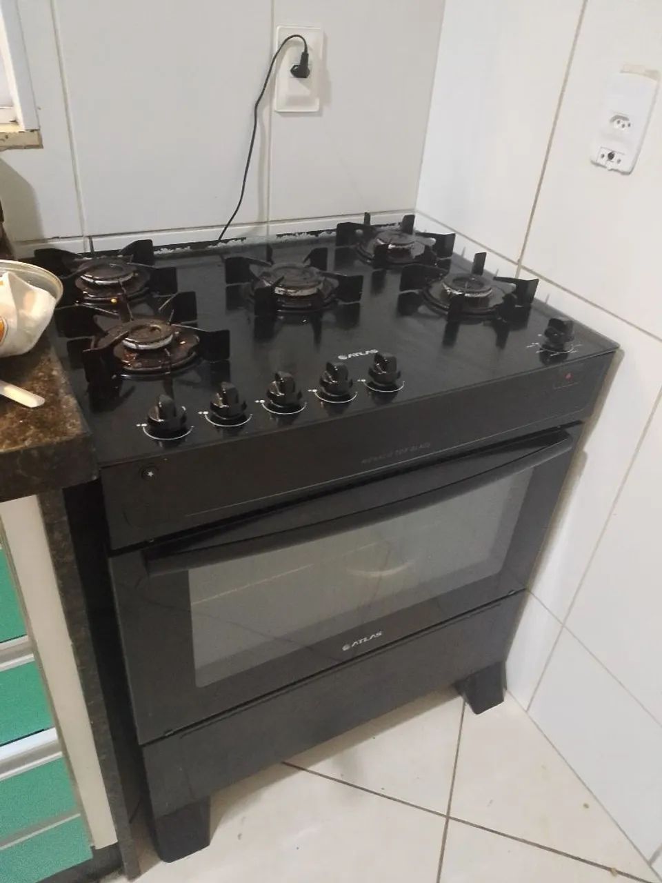 Fogão com tampo de vidro
