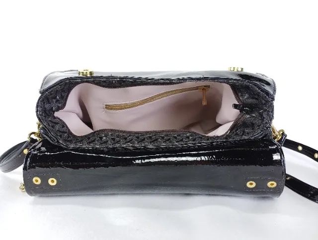 Bolsa Tranversal Vinil Preta - Foto 4