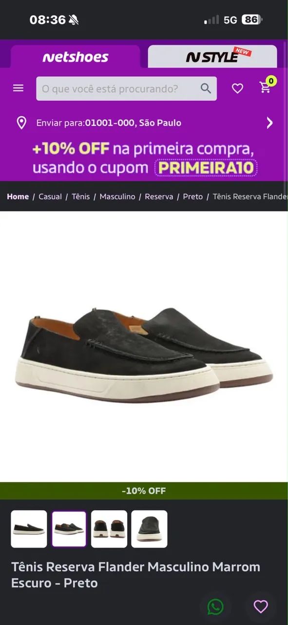 Sapato de couro da RESERVA novo sem uso .  - Foto 3