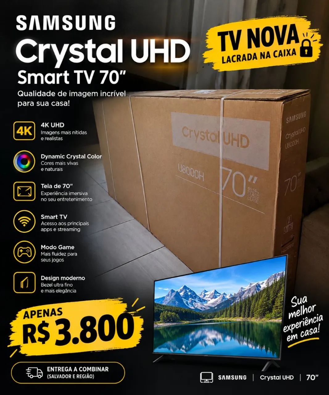 Tv samsung cristal 70"