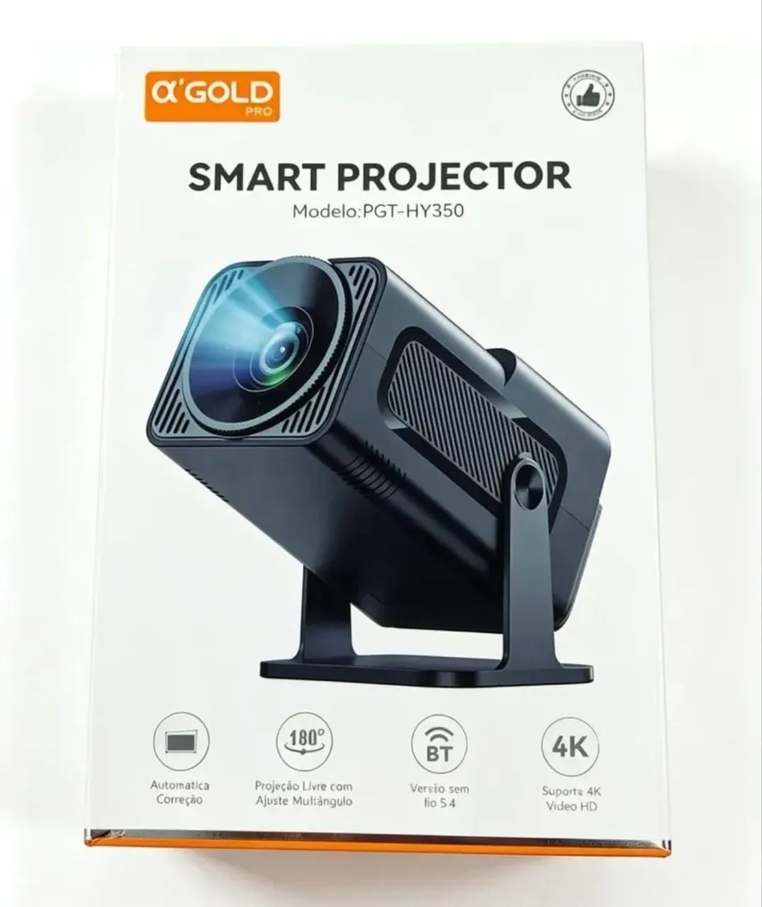 Projetor Smart A'gold Pgt-hy350 4k Bluetooth 180° Android 