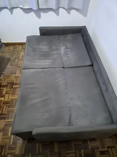 sofá cama Modelo Tunisia Suede - cor grafite 4 lugares - Foto 3