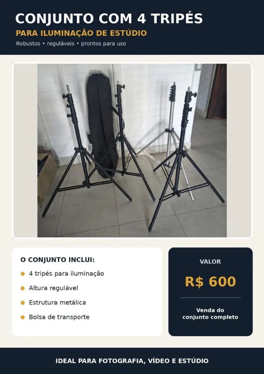 Tripés para iluminação 