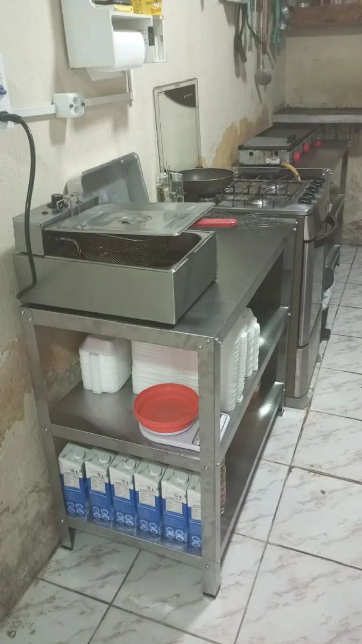 Mesa inox tripla, 91cm, escovada. - Foto 2