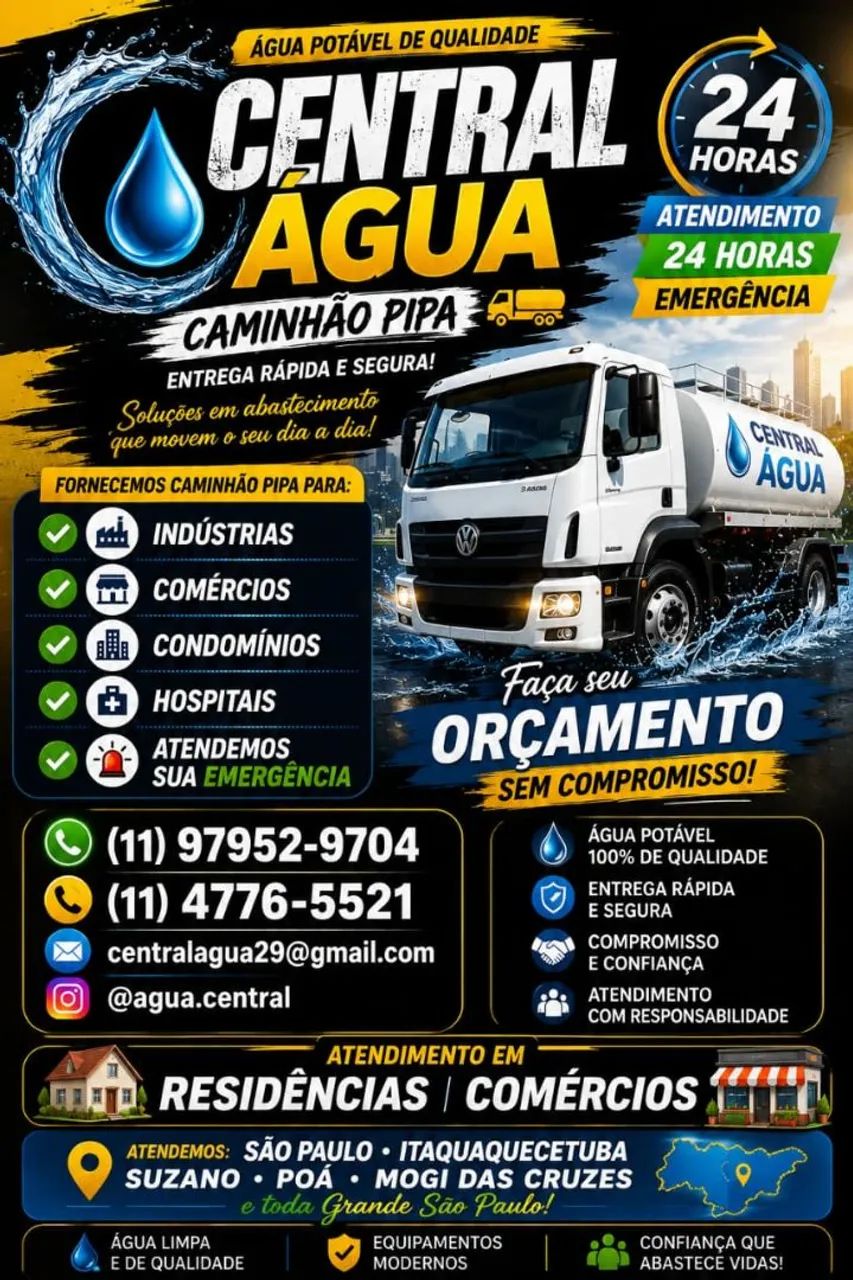 Trabalho com água potável para qualquer fins