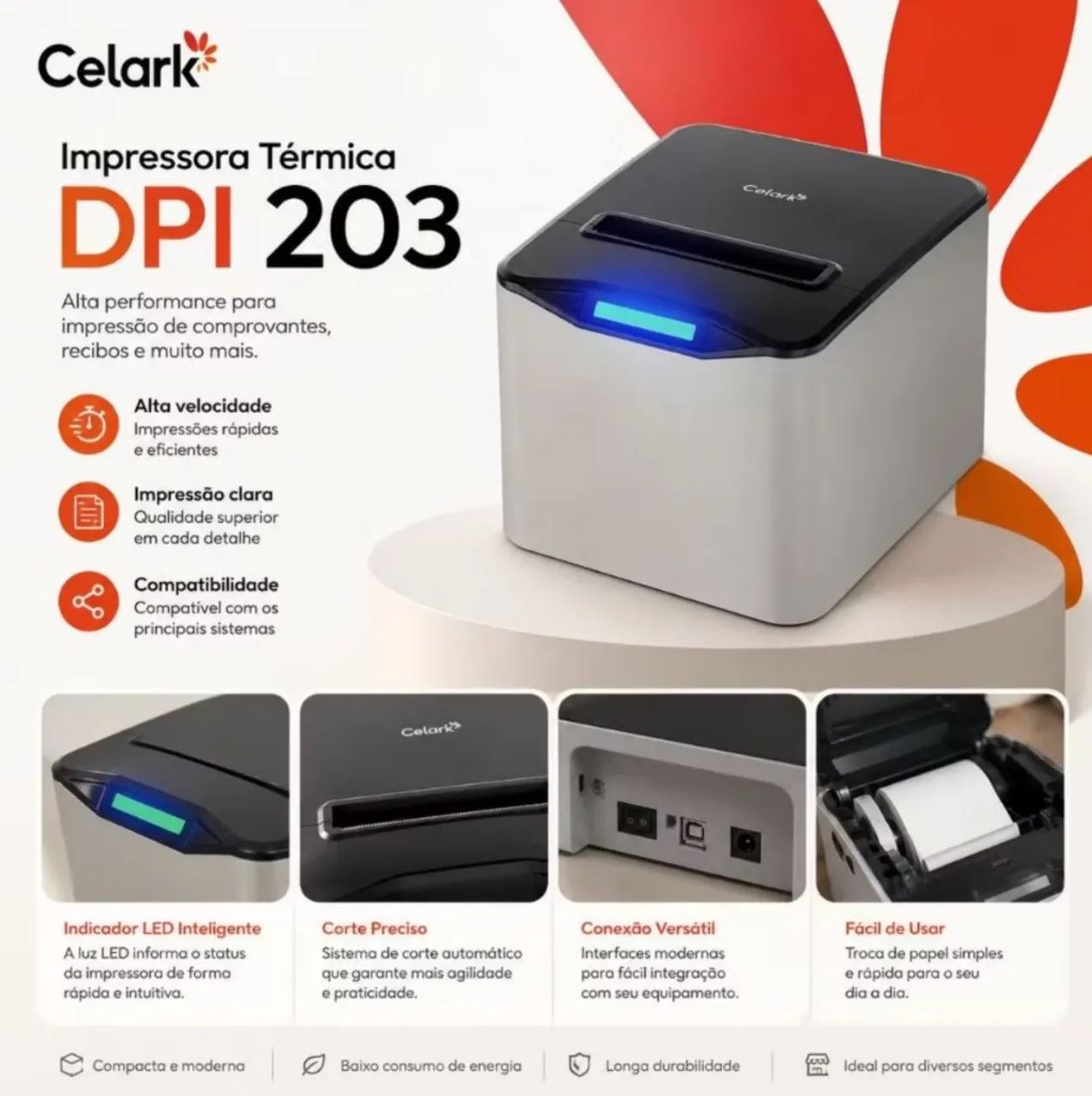 Impressora Térmica De Recibos Cupom Fiscal Etiquetas Com Corte Automático 80mm - Foto 2