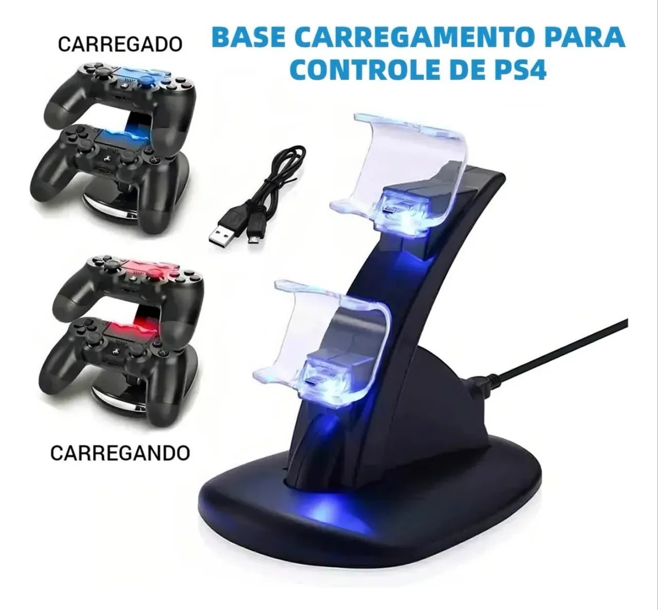 Carregador Controle Ps4 Suporte Dock Vertical Playstation 4 - Foto 3