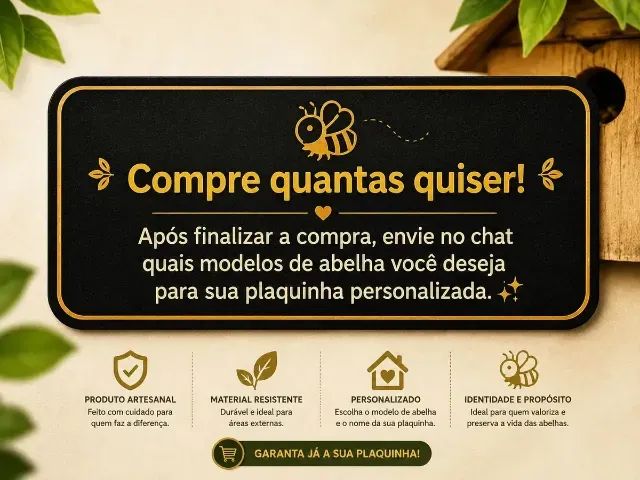 kit 4 Placa Identificação Para Caixa Abelha Sem Ferrão - Foto 2