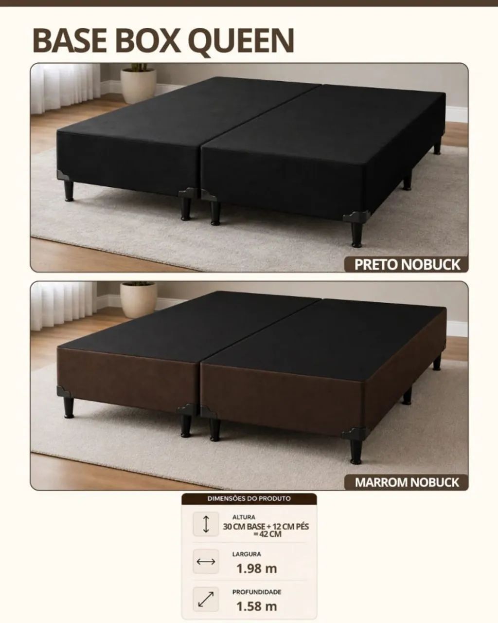 Base de cama quuen 1,58 