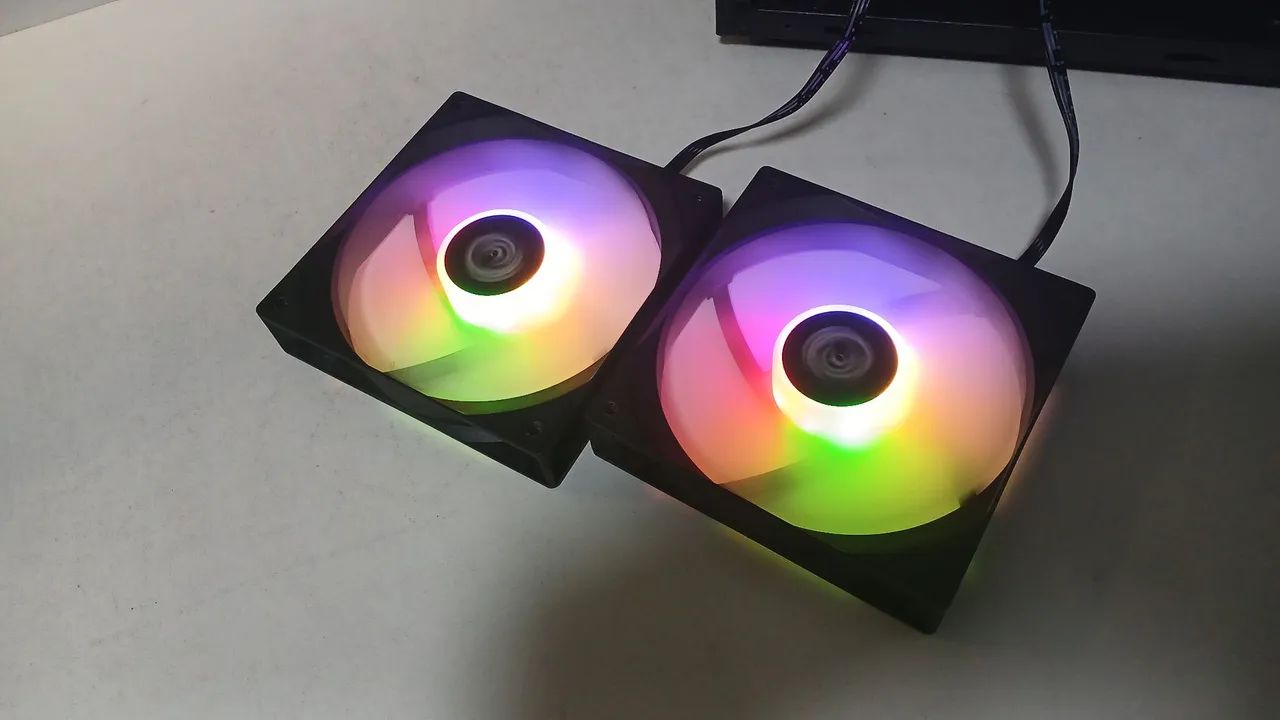 Fans 120mm com leds ranibow estático 
