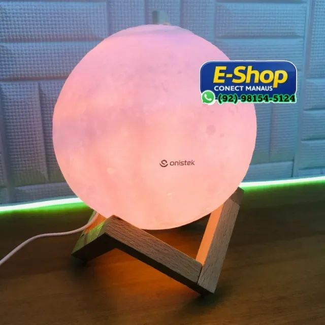 Humidificador e Luminaria De Lua 1200ml - Entrega Grátis