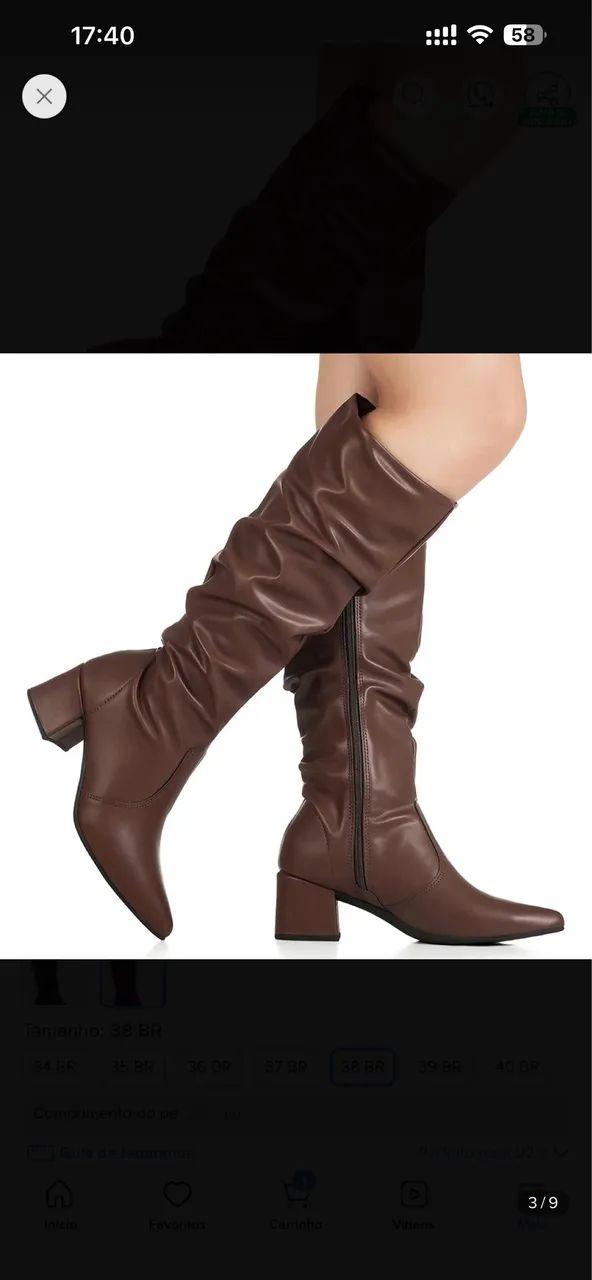Bota enrugada marrom GiGil