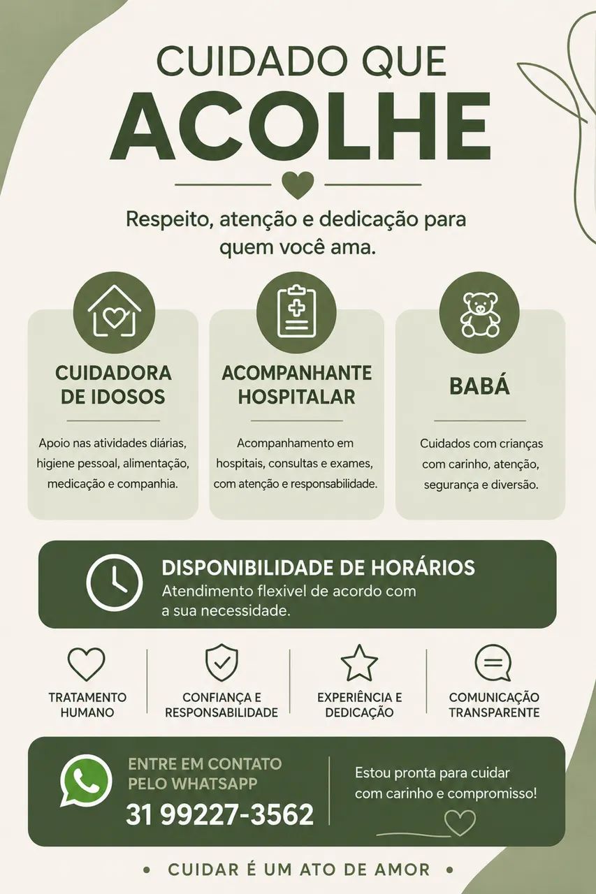 Tenho disponibilidade 