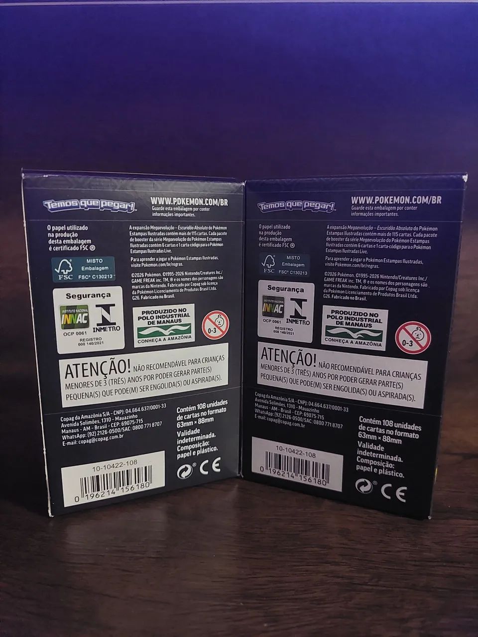 Combo de duas mini bbs/booster boxes copag pokémon escuridão absoluta com 18 pacotes cada - Foto 5