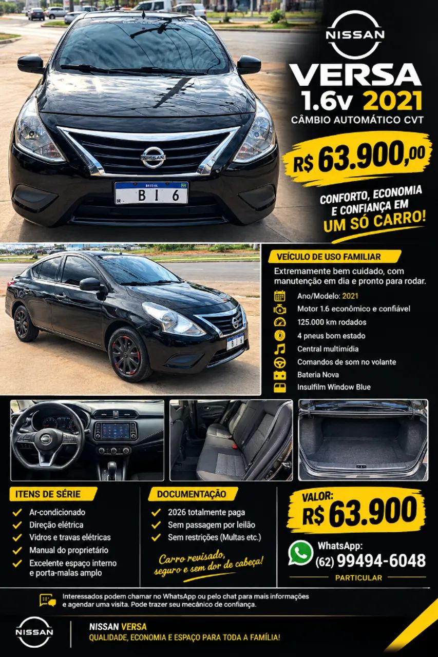 Nissan Versa VERSA V-DRIVE Esp.Ed. 1.6 16v Flex Aut. 2021