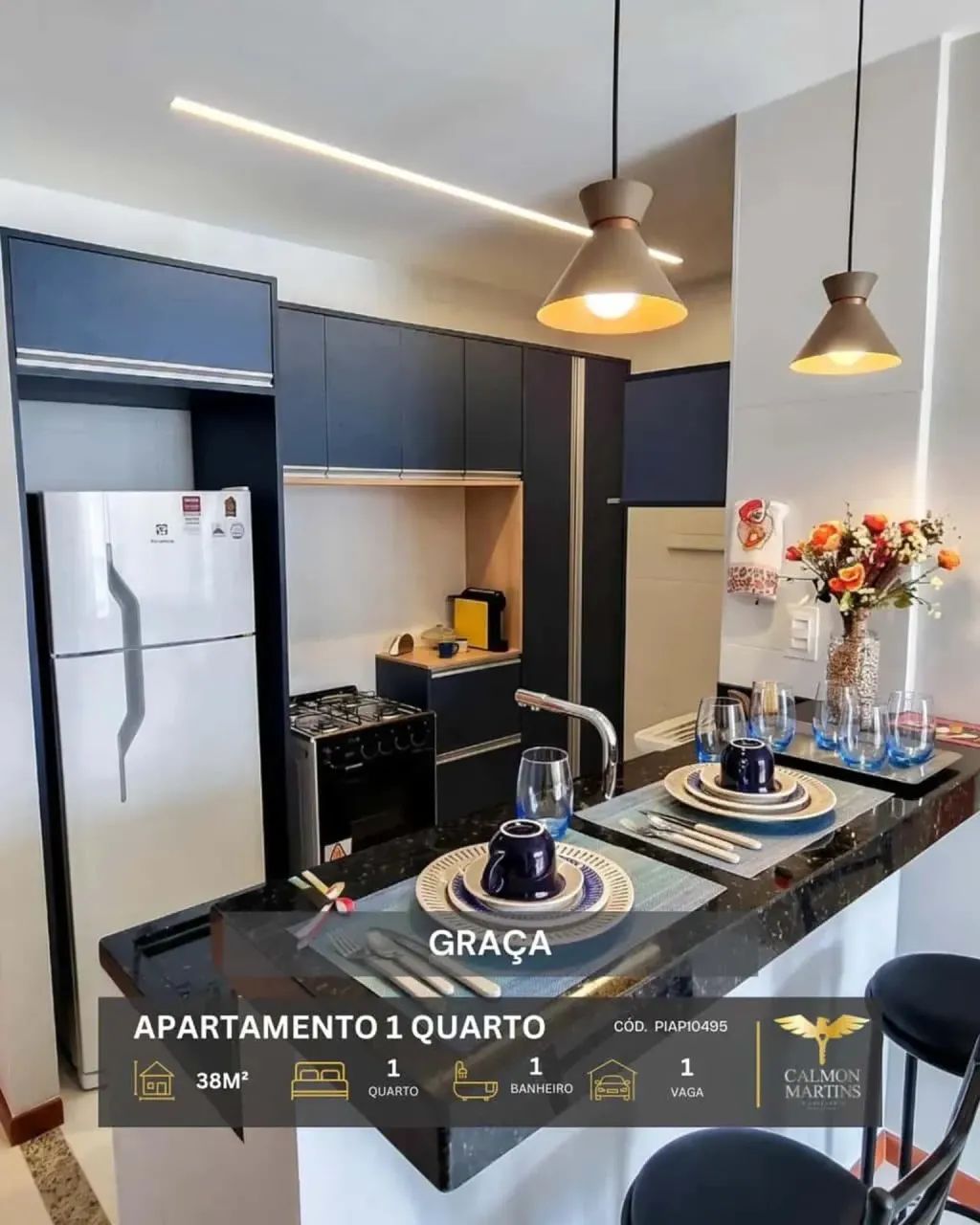APARTAMENTO MOBILIADO E DECORADO 1 QUARTO 38M² NA GRAÇA - Foto 3