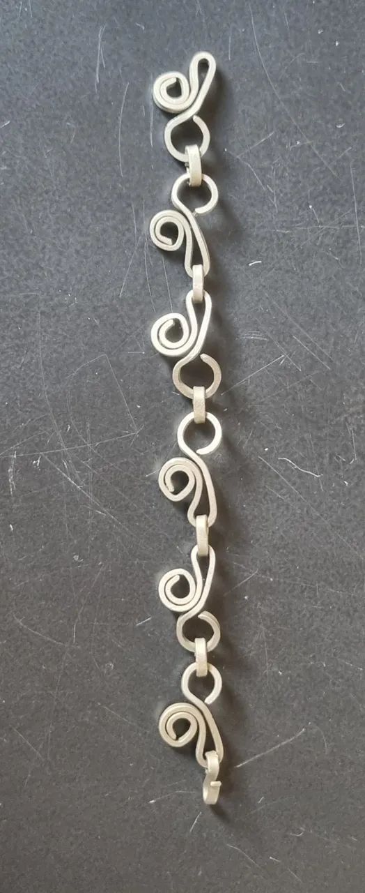 Conjunto vintage de gargantilha e pulseira artesanal - anos 70 - peça única - Foto 3