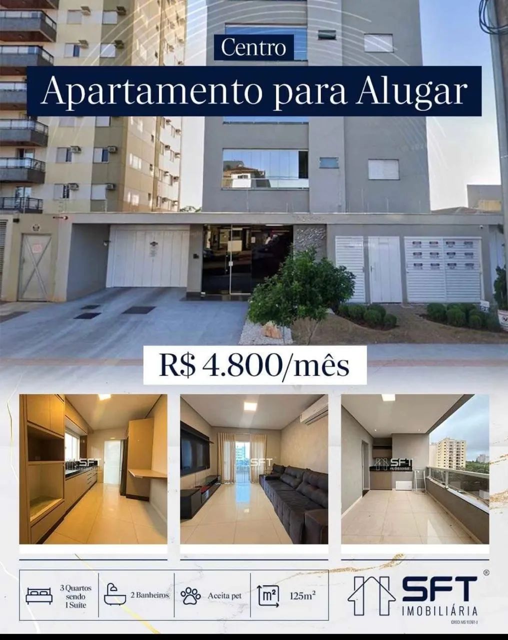 Apartamento Mobiliado para Locação com 3 Quartos - Edifício Heiwa | Dourados/MS - Foto 3