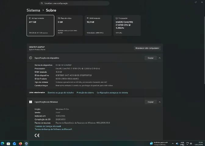 PC Gamer - Core i7, 16GB RAM, SSD de 512GB e Geforce 1660 Super 6GB - Foto 3