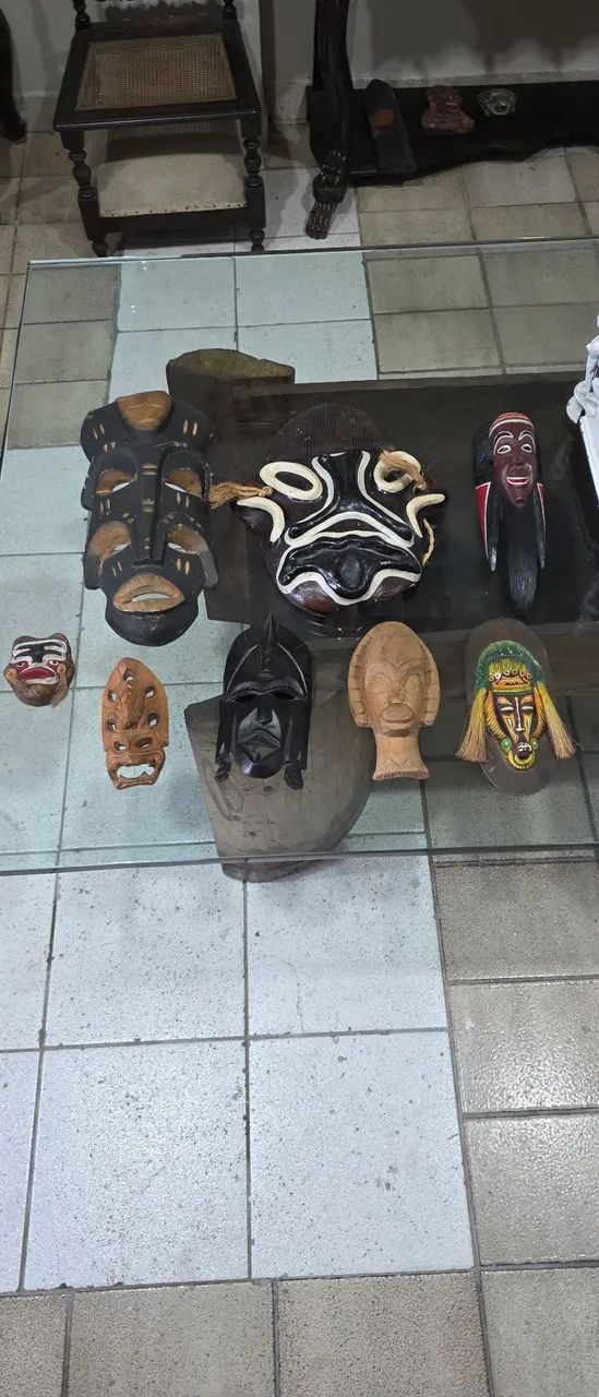 Decoração antiga,  conjunto de máscaras importadas  - Foto 4