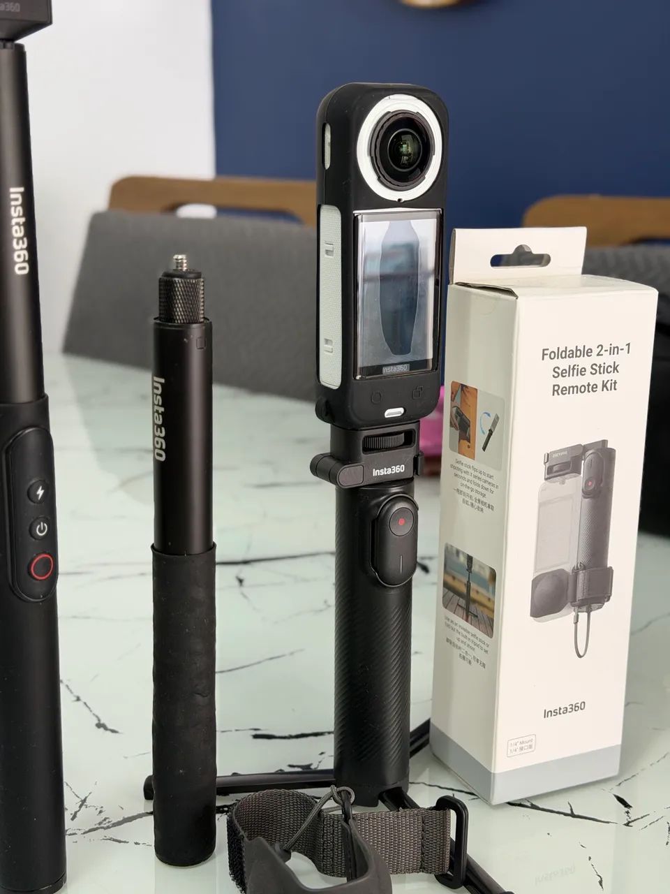 Insta360 X5 Kit Com bastão Foldable - Foto 4