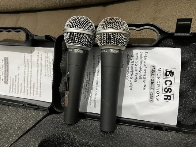 ? KIT COM 2 MICROFONES CSR HT58A - DINÂMICOS - Foto 2