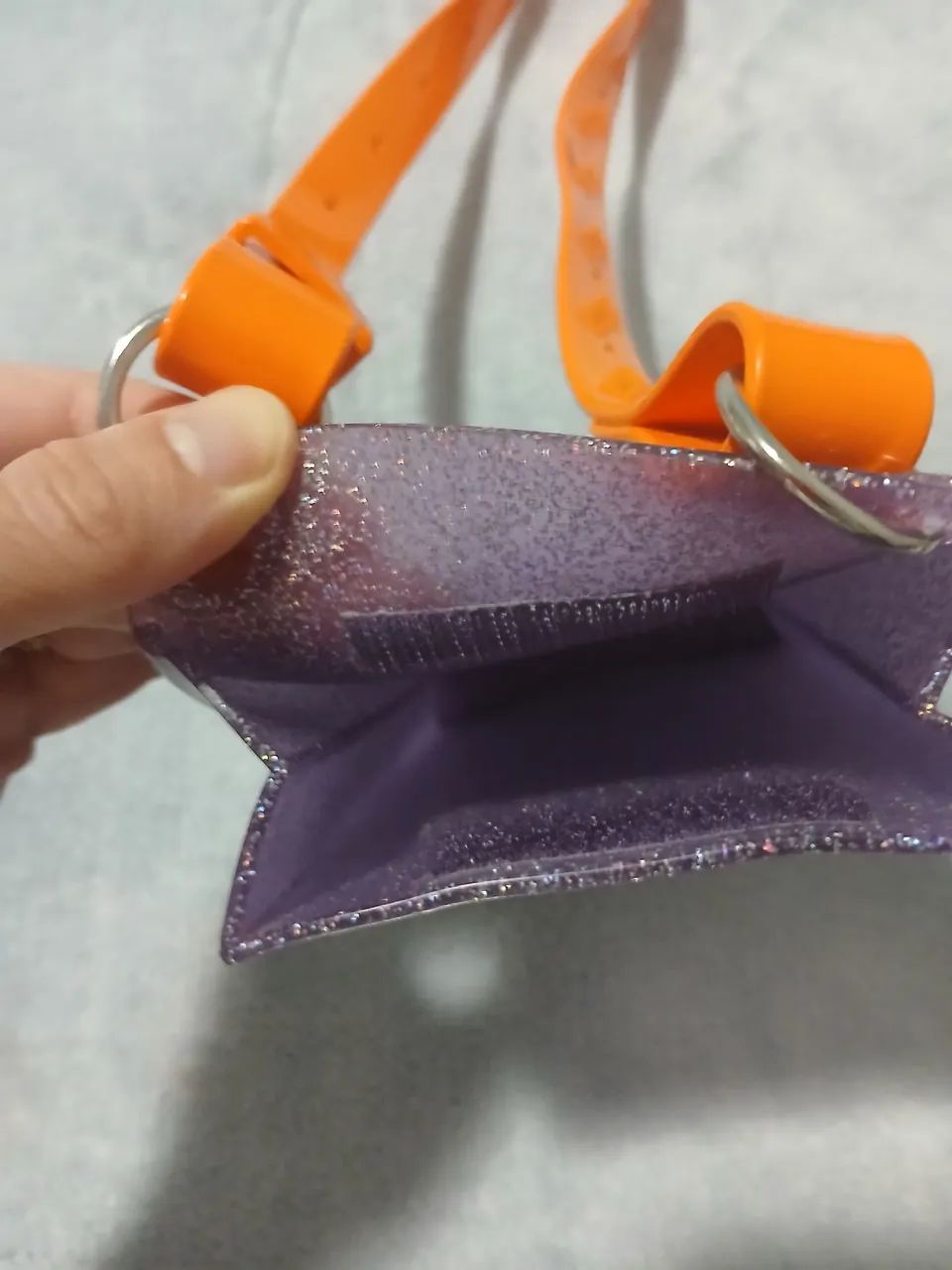 Bolsa Melissa Call Me Original cor roxo glitter  - Foto 4