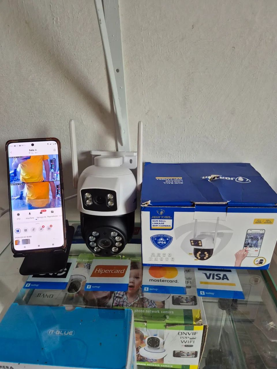 Câmera de Segurânça Wi-fi 2 Lentes 360° Acesso Remoto Via Celular - Foto 3