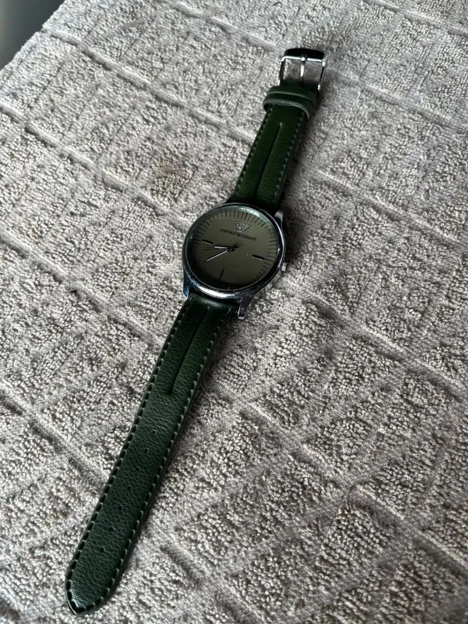 Relógio Emporio Armani Original - Couro Verde - Usado