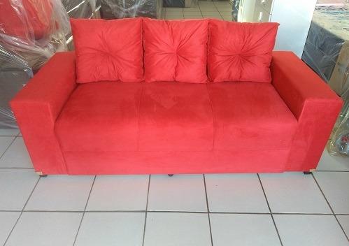 Peça Hoje e Receba No Mesmo Dia Lindo Sofa 3 Lugares Com Almofadas Novo Apenas 479,00 - Foto 2